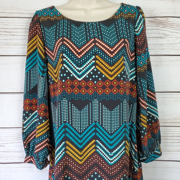 The Vintage Shop | Geo Print Midi Chevron Dress - Picture 4 of 8